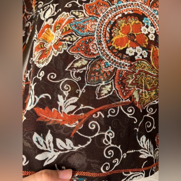 INC International Concepts Floral Long SLeeve 90’s 2000’s Y2k Top Blouse - Picture 8 of 8